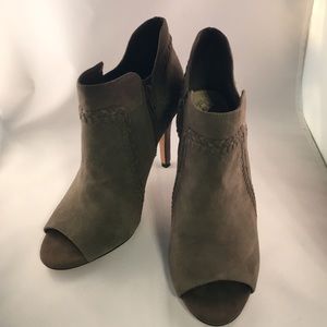 Green peep toe Vince Camuto booties